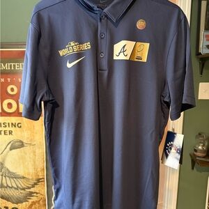 Atlanta Braves World Series Nike Blue Polo Shirt NWT